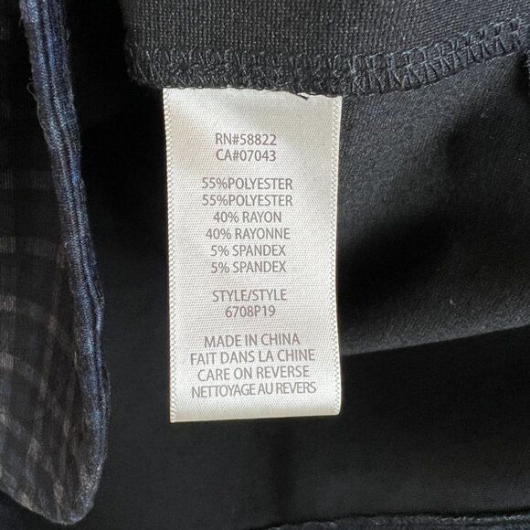 MAX STUDIO blue gray knit stretch unlined check classic pencil straight skirt XS - Picture 7 of 7